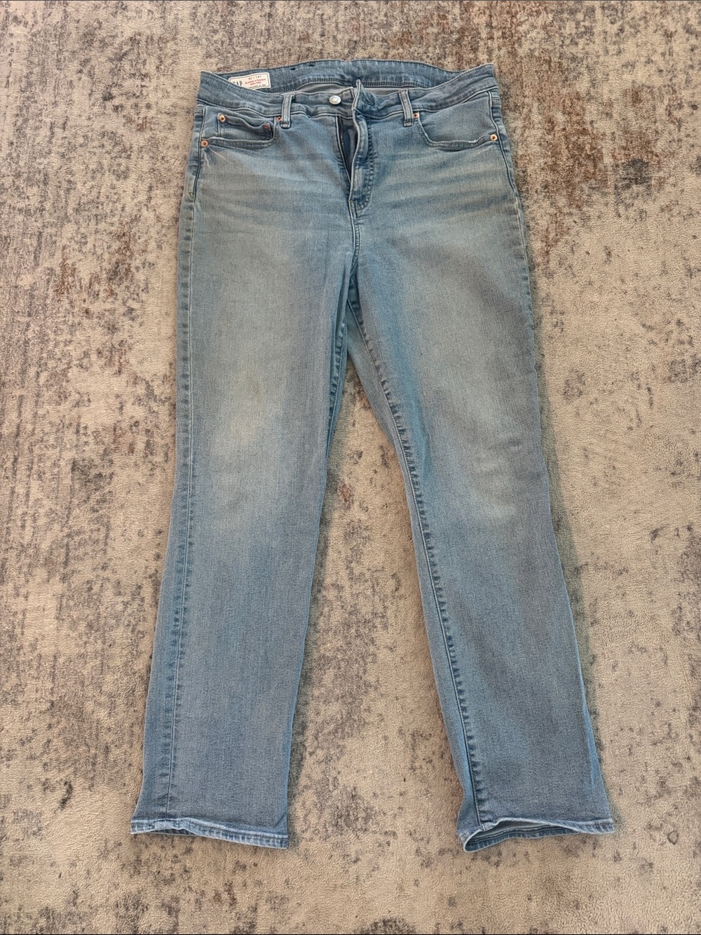 GAP Women's Light Blue High Rise Straight Leg Jeans